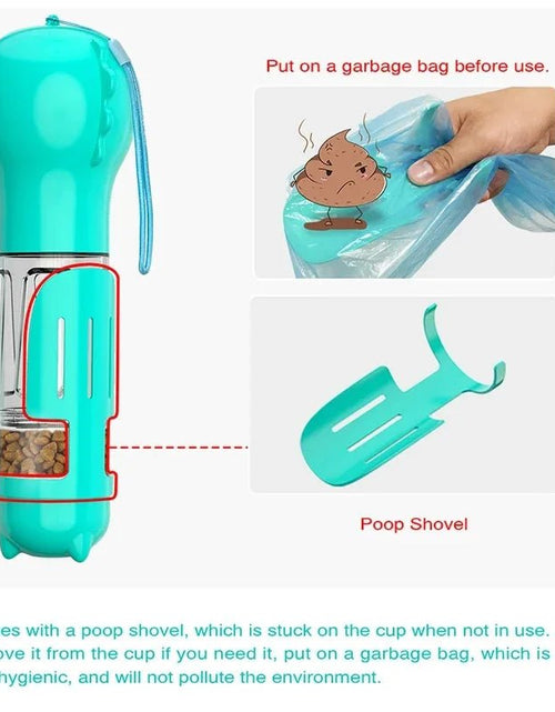 Load image into Gallery viewer, Portable Cat and Dog Water Bottle, Food Feeder, Drinking Fountain, 3 in 1 Poop Dispenser, Leak Proof, 2668south
