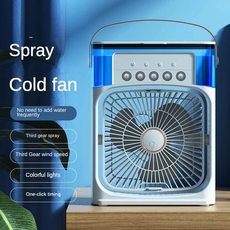 Portable Humidifier Fan Air Conditioner Household Small Air Cooler Hydrocooling Portable Air Adjustment for Office 3 Speed Fan 2668south