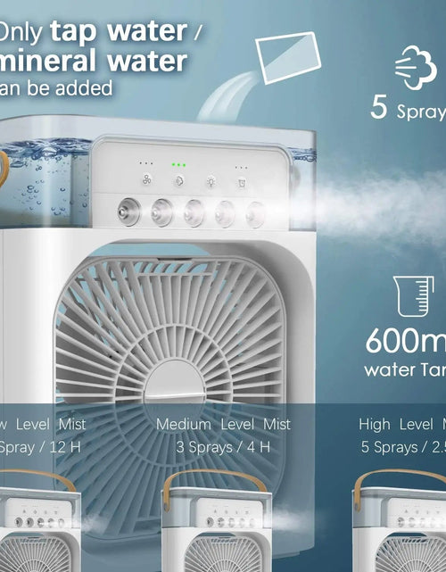 Load image into Gallery viewer, Portable Humidifier Fan Air Conditioner Household Small Air Cooler Hydrocooling Portable Air Adjustment for Office 3 Speed Fan 2668south
