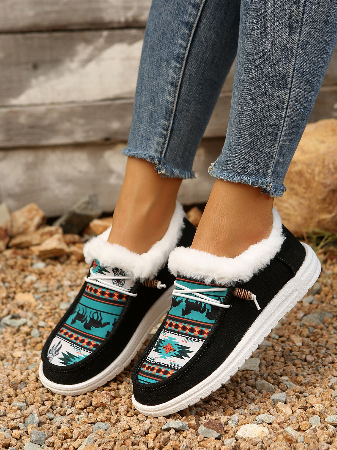 Printed Round Toe Flat Slip-Ons 2668south