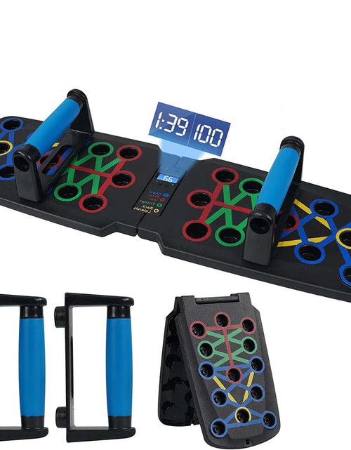 تحميل الصورة إلى عارض المعرض، Push up Board, Portable Multi-Function Foldable 10 in 1 Push up Bar, Push up Handles for Floor,Professional Push up Strength Training Equipment with Timer 2668south
