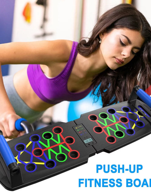 تحميل الصورة إلى عارض المعرض، Push up Board, Portable Multi-Function Foldable 10 in 1 Push up Bar, Push up Handles for Floor,Professional Push up Strength Training Equipment with Timer 2668south
