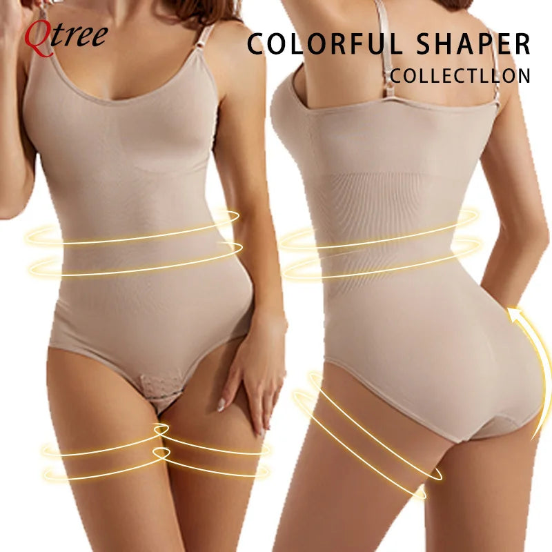 Qtree Full Body Shaper Shapewear Sculpting Sleeveless Tummy Control Bodysuit for Women Slim Waist Trainer with Hooks plus Size 2668south