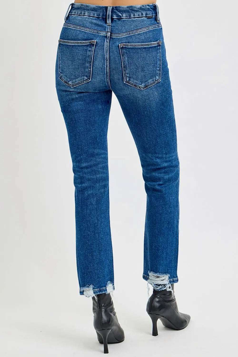 RISEN Full Size High Rise Distressed Crop Straight Jeans 2668south