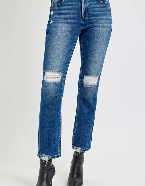 Load image into Gallery viewer, RISEN Full Size High Rise Distressed Crop Straight Jeans 2668south
