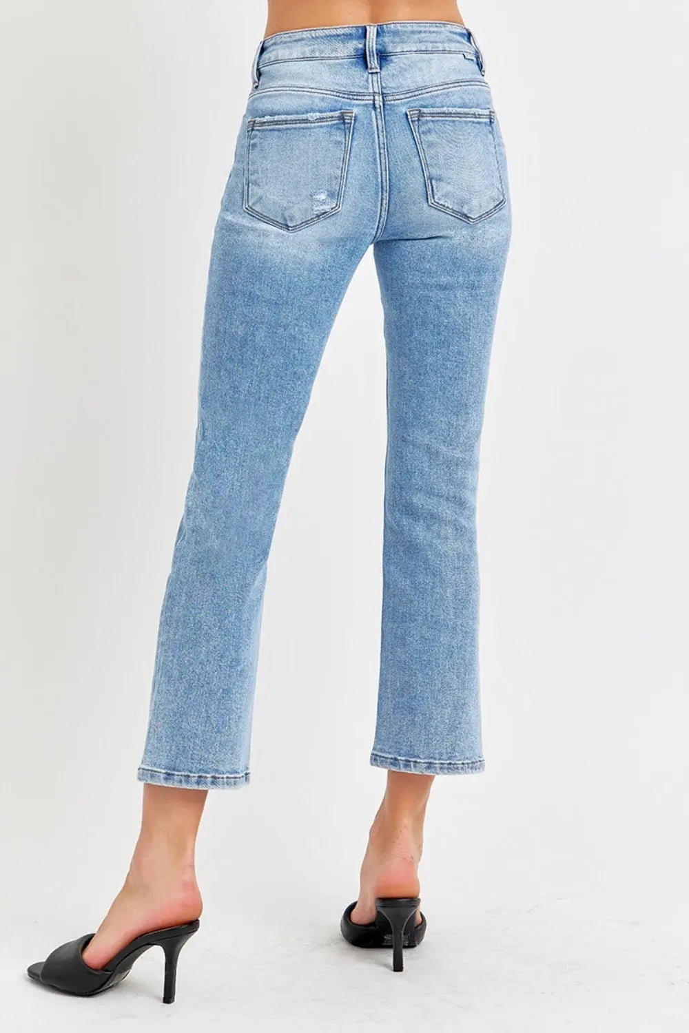 RISEN Full Size Low Rise Crop Slim Straight Jeans 2668south