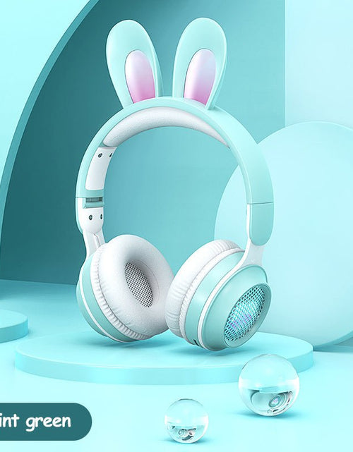 Load image into Gallery viewer, Rabbit Ear Headphones Wireless Luminous Extendable Wheat Headphones 2668south
