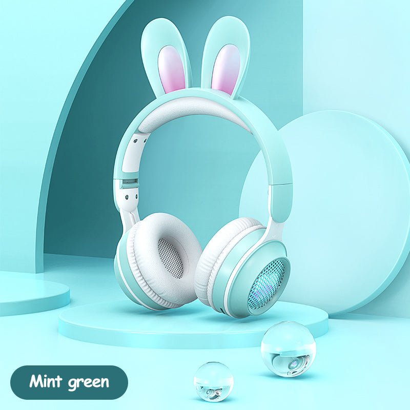 Rabbit Ear Headphones Wireless Luminous Extendable Wheat Headphones 2668south