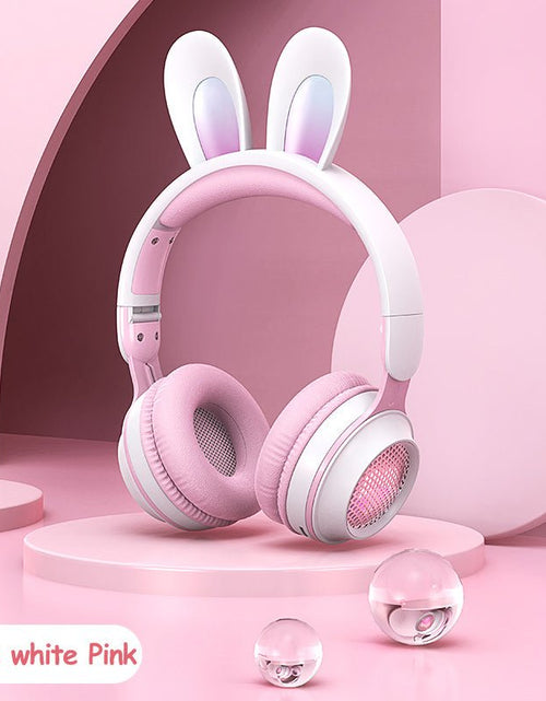 Load image into Gallery viewer, Rabbit Ear Headphones Wireless Luminous Extendable Wheat Headphones 2668south
