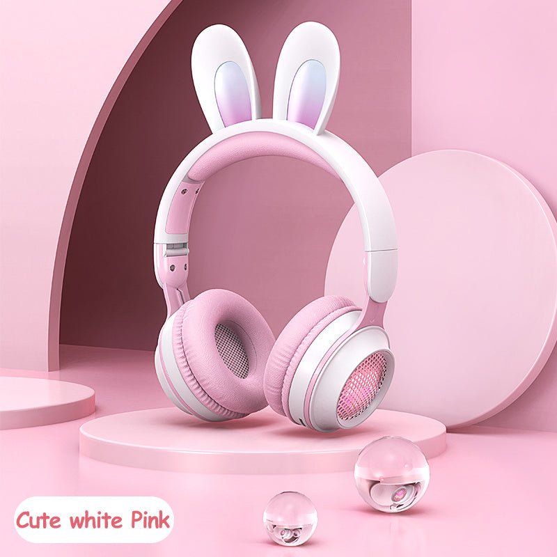 Rabbit Ear Headphones Wireless Luminous Extendable Wheat Headphones 2668south