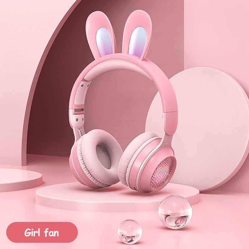 Rabbit Ear Headphones Wireless Luminous Extendable Wheat Headphones 2668south