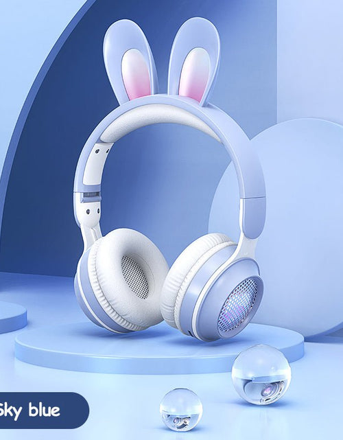 Load image into Gallery viewer, Rabbit Ear Headphones Wireless Luminous Extendable Wheat Headphones 2668south
