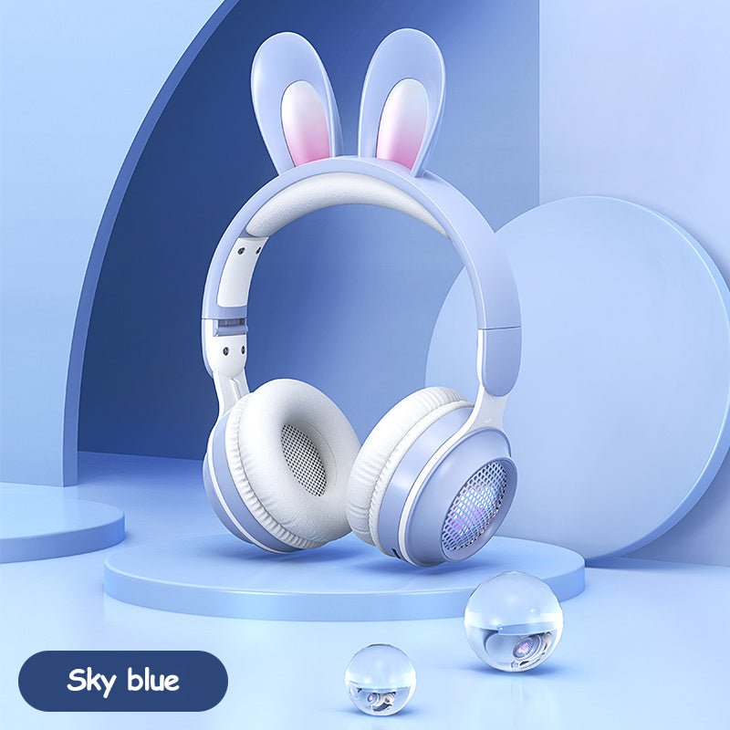 Rabbit Ear Headphones Wireless Luminous Extendable Wheat Headphones 2668south