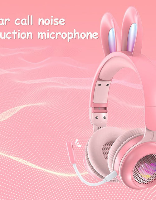 Load image into Gallery viewer, Rabbit Ear Headphones Wireless Luminous Extendable Wheat Headphones 2668south
