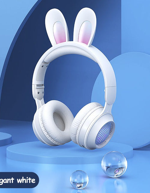 Load image into Gallery viewer, Rabbit Ear Headphones Wireless Luminous Extendable Wheat Headphones 2668south
