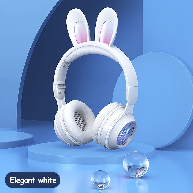 Rabbit Ear Headphones Wireless Luminous Extendable Wheat Headphones 2668south