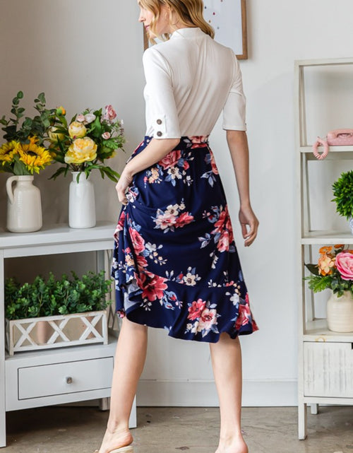 Load image into Gallery viewer, Reborn J Floral Wrap Ruffled Skirt 2668south
