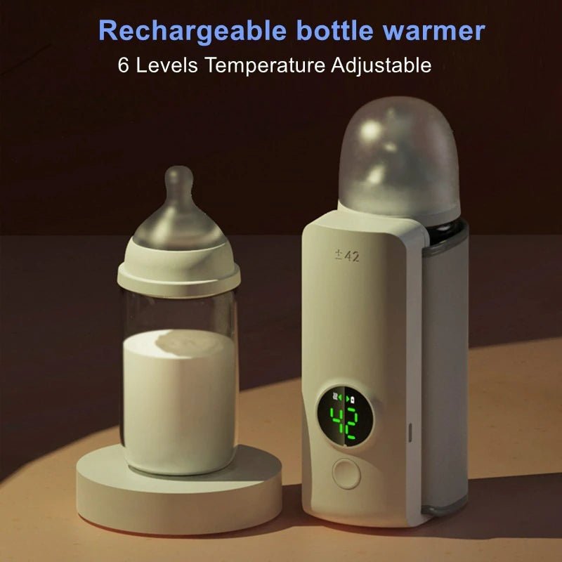 Rechargeable Baby Bottle Warmer 6Levels Temperature Adjustment with Temperature Display Breast Warmer Sleeve Feeding Accessories 2668south