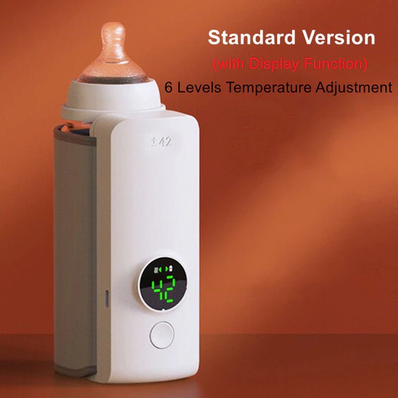 Rechargeable Baby Bottle Warmer 6Levels Temperature Adjustment with Temperature Display Breast Warmer Sleeve Feeding Accessories 2668south