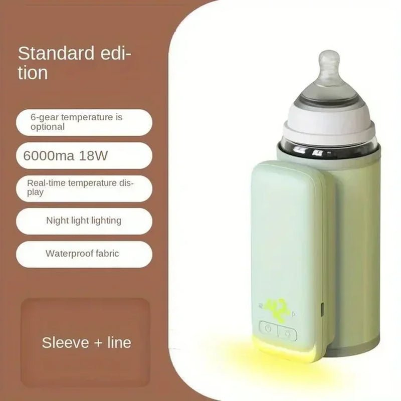 Rechargeable Baby Bottle Warmer 6Levels Temperature Adjustment with Temperature Display Breast Warmer Sleeve Feeding Accessories 2668south