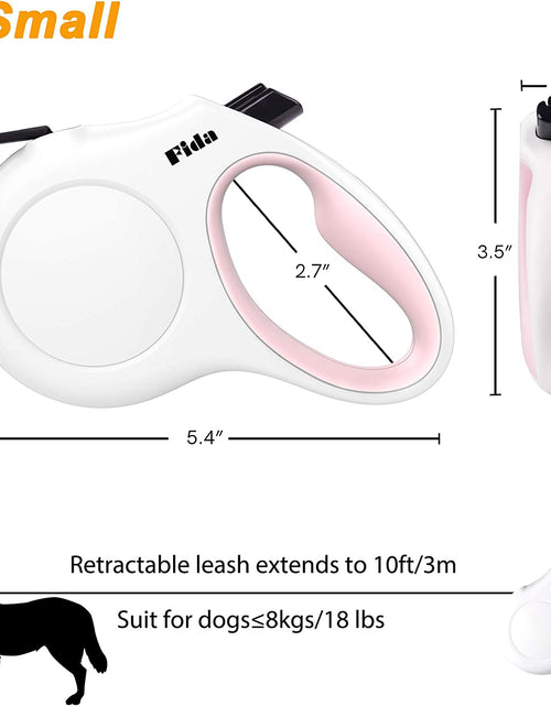 Load image into Gallery viewer, Retractable Dog Leash with Dispenser and Poop Bags, 10 Ft Pet Walking Leash for X-Small Dog or Cat up to 18 Lbs, Anti-Slip Handle, Tangle Free, Reflective Nylon Tape (XS, White) 2668south
