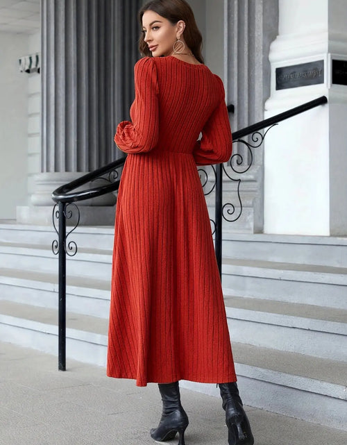 Load image into Gallery viewer, Ribbed Round Neck Long Sleeve Dress 2668south
