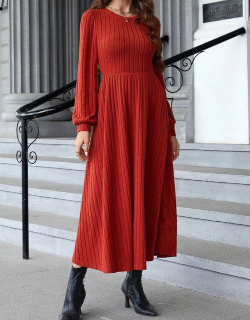 Load image into Gallery viewer, Ribbed Round Neck Long Sleeve Dress 2668south
