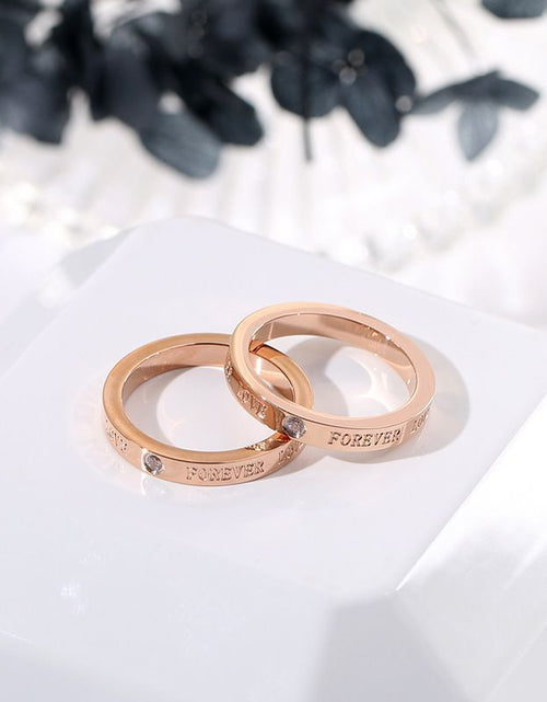 Load image into Gallery viewer, Ring Simple Personality Titanium Steel Rose Gold Plated 2668south
