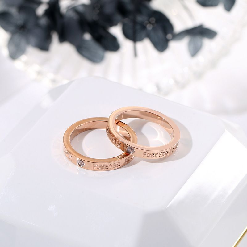 Ring Simple Personality Titanium Steel Rose Gold Plated 2668south