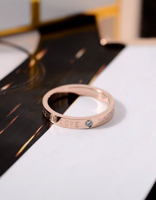 Load image into Gallery viewer, Ring Simple Personality Titanium Steel Rose Gold Plated 2668south
