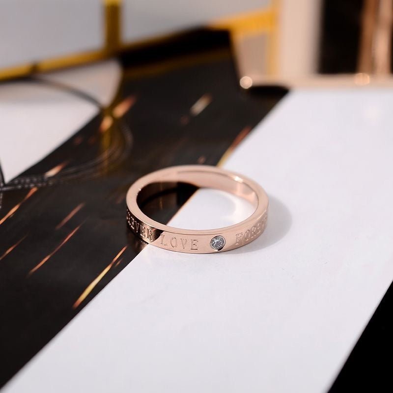 Ring Simple Personality Titanium Steel Rose Gold Plated 2668south