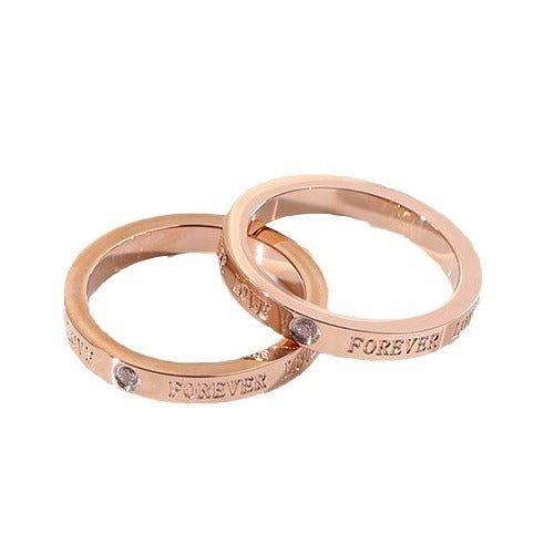 Load image into Gallery viewer, Ring Simple Personality Titanium Steel Rose Gold Plated 2668south
