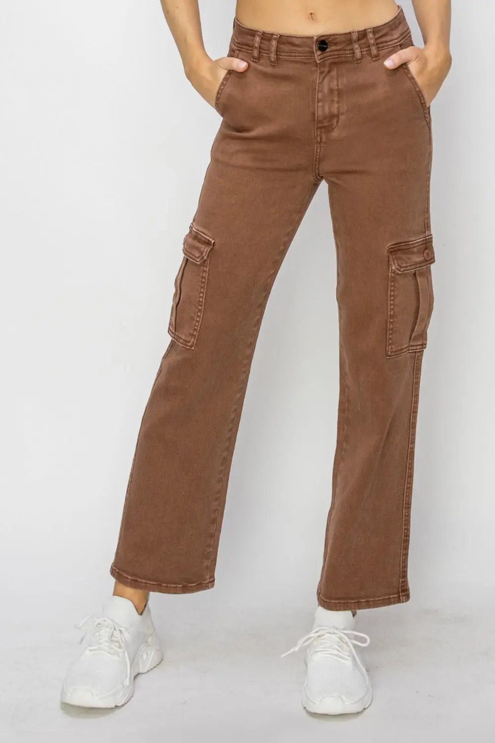 Risen Full Size High Rise Cargo Jeans 2668south