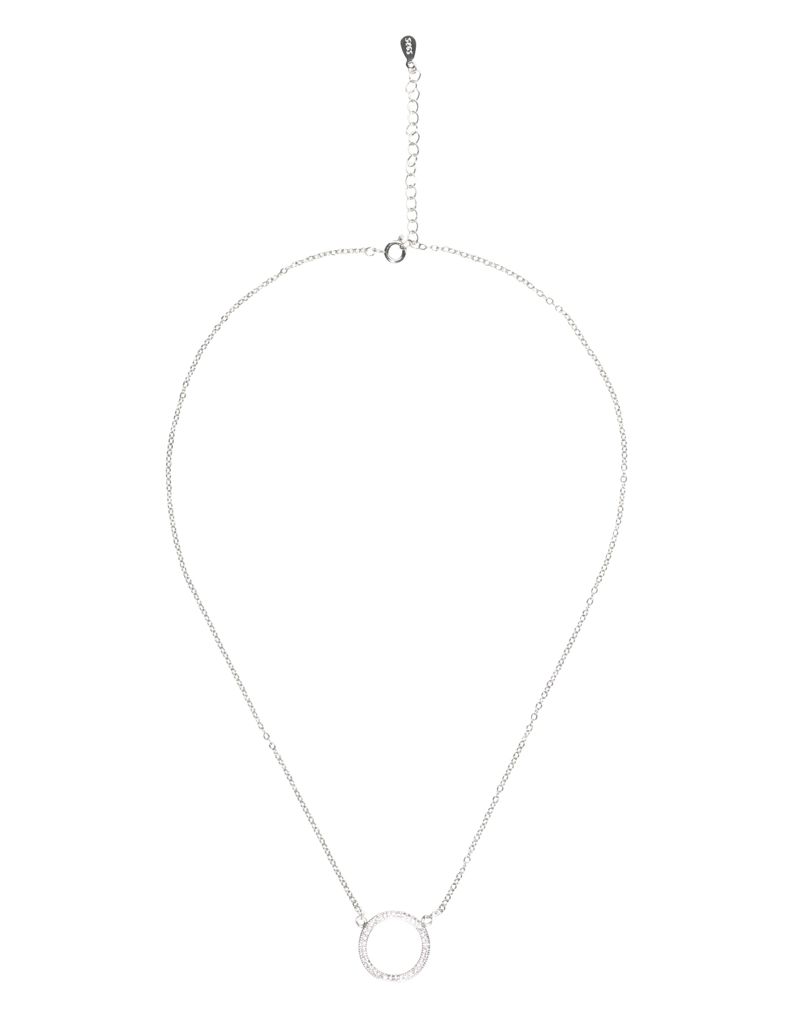 Round Pendant Pave Necklace 2668south