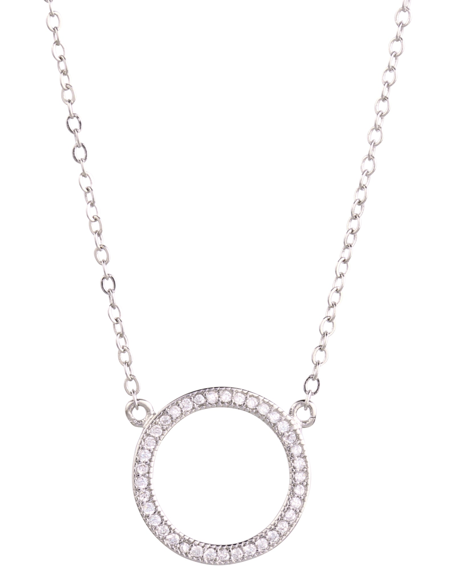 Round Pendant Pave Necklace 2668south