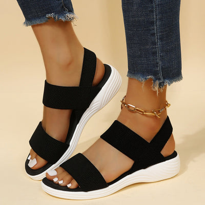 Rubber Open Toe Low Heel Sandals 2668south