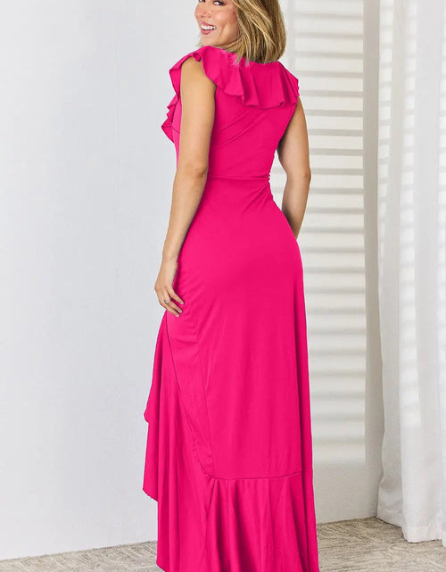 Load image into Gallery viewer, Ruffled V-Neck High-Low Dress 2668south
