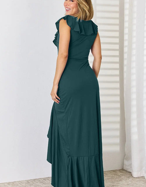 Load image into Gallery viewer, Ruffled V-Neck High-Low Dress 2668south
