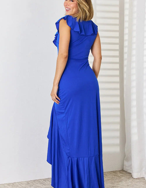 Load image into Gallery viewer, Ruffled V-Neck High-Low Dress 2668south
