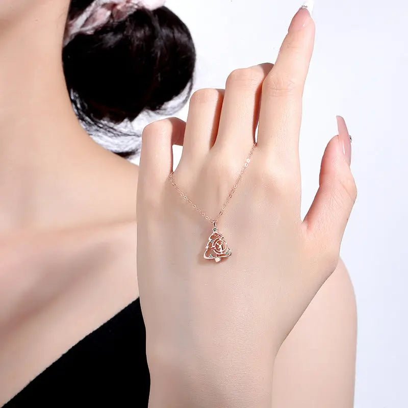 S925 Elk Christmas Tree Necklace Fashion Ins Style Zircon Clavicle Chain Women's Jewelry 2668south