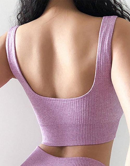 تحميل الصورة إلى عارض المعرض، Seamless Vertical Rib Yoga Suit Breathable Sweat Absorbing Hip Raise High Waist Fitness 2668south
