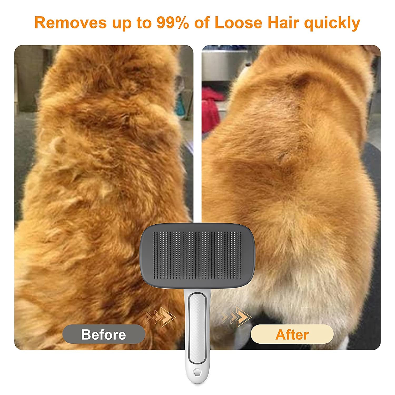 Self Cleaning Dog Brush for Long Haired Short Haired Dogs, Slicker Brush for Dogs Shedding Grooming, Dog Hair Brush for Large Medium Pets, Wire Cat Fur Brush, Pet Brush for Cats, Pet Hair Comb 2668south