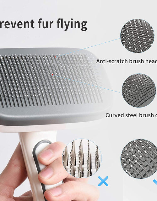 Load image into Gallery viewer, Self Cleaning Dog Brush for Long Haired Short Haired Dogs, Slicker Brush for Dogs Shedding Grooming, Dog Hair Brush for Large Medium Pets, Wire Cat Fur Brush, Pet Brush for Cats, Pet Hair Comb 2668south
