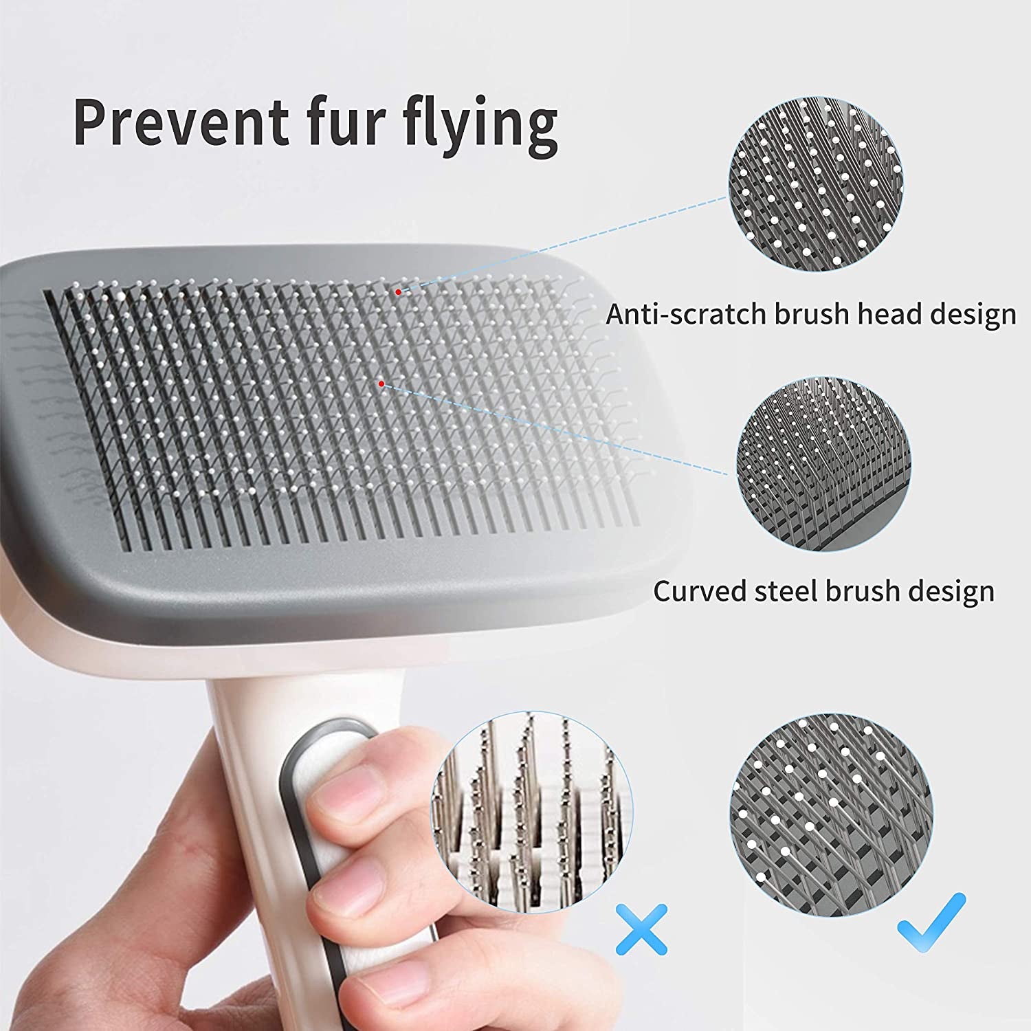 Self Cleaning Dog Brush for Long Haired Short Haired Dogs, Slicker Brush for Dogs Shedding Grooming, Dog Hair Brush for Large Medium Pets, Wire Cat Fur Brush, Pet Brush for Cats, Pet Hair Comb 2668south