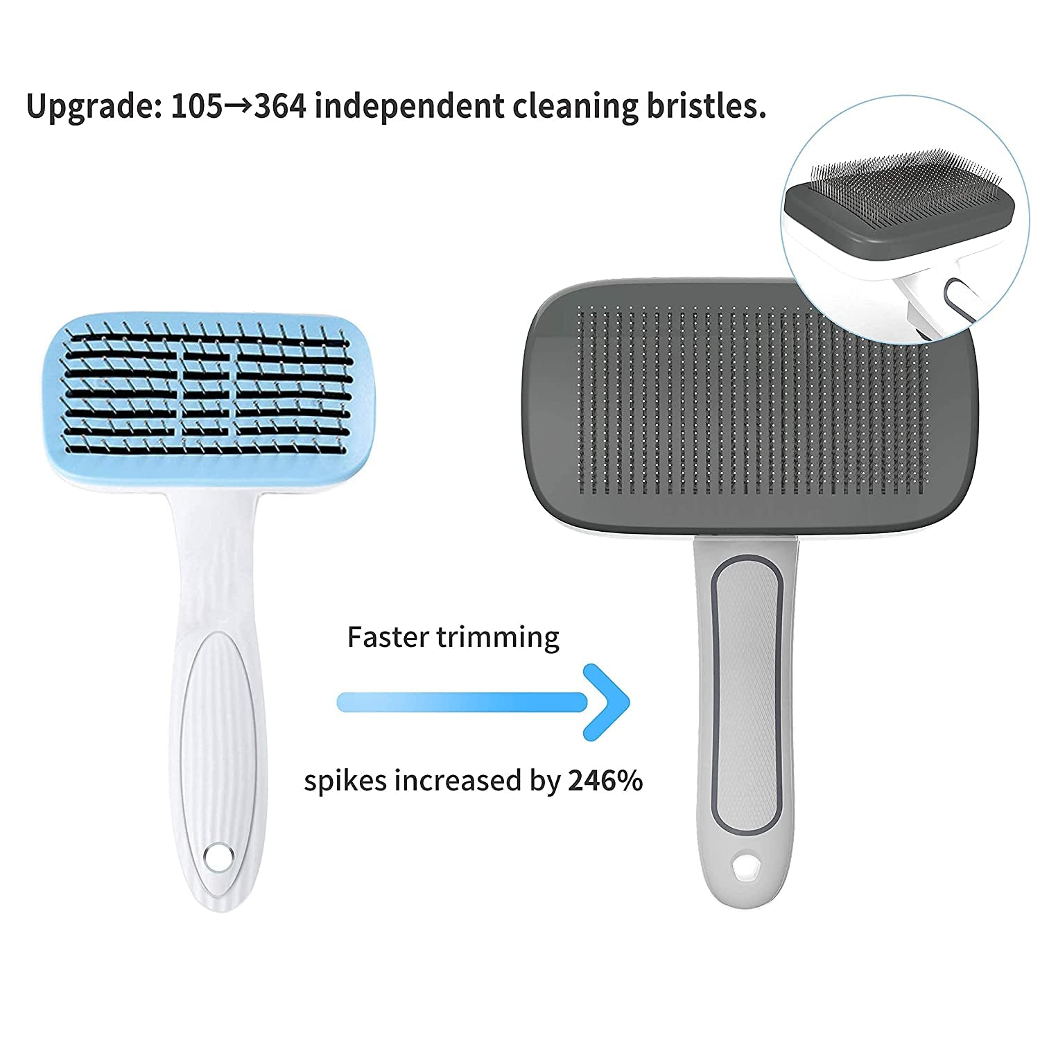 Self Cleaning Dog Brush for Long Haired Short Haired Dogs, Slicker Brush for Dogs Shedding Grooming, Dog Hair Brush for Large Medium Pets, Wire Cat Fur Brush, Pet Brush for Cats, Pet Hair Comb 2668south