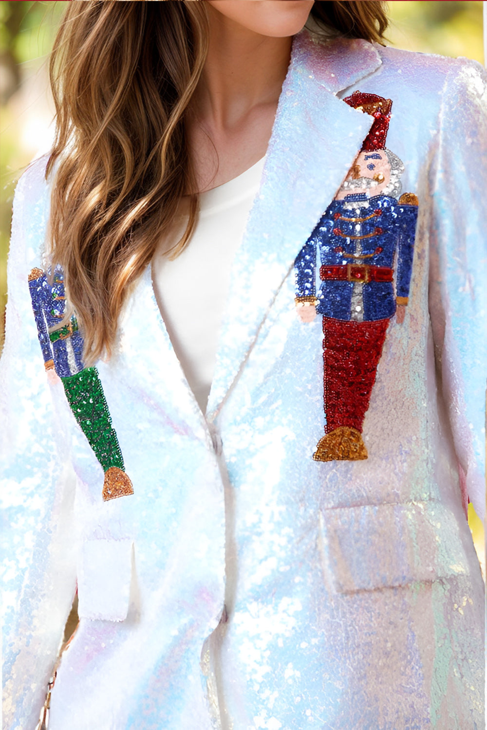 Sequin Nutcracker Long Sleeve Blazer 2668south