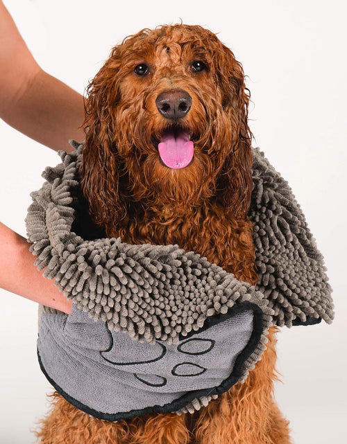 Load image into Gallery viewer, Shammy Dog Towels for Drying Dogs - Heavy Duty Soft Microfiber Bath Towel - Super Absorbent, Quick Drying, &amp; Machine Washable - Must Have Dog &amp; Cat Bathing Supplies | Grey 13X31 2668south
