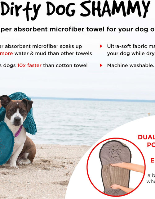 Load image into Gallery viewer, Shammy Dog Towels for Drying Dogs - Heavy Duty Soft Microfiber Bath Towel - Super Absorbent, Quick Drying, &amp; Machine Washable - Must Have Dog &amp; Cat Bathing Supplies | Grey 13X31 2668south
