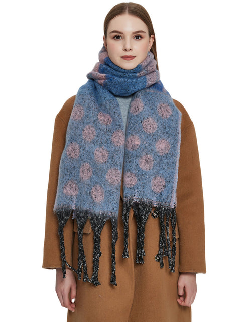 Load image into Gallery viewer, Shawl Thickened Scarf Tassel Jacquard Dot Scarf 2668south
