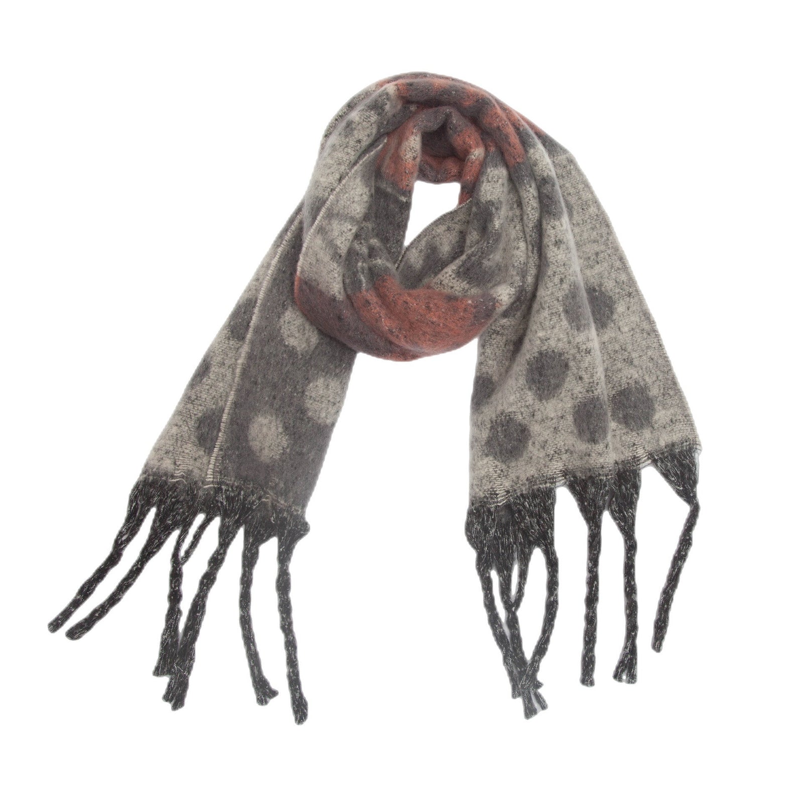 Shawl Thickened Scarf Tassel Jacquard Dot Scarf 2668south